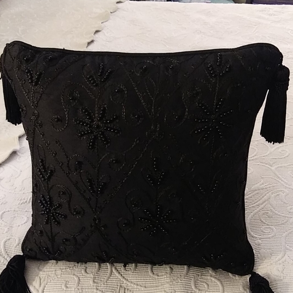 WC Designs Beaded Black Pillow - Picture 2 of 12